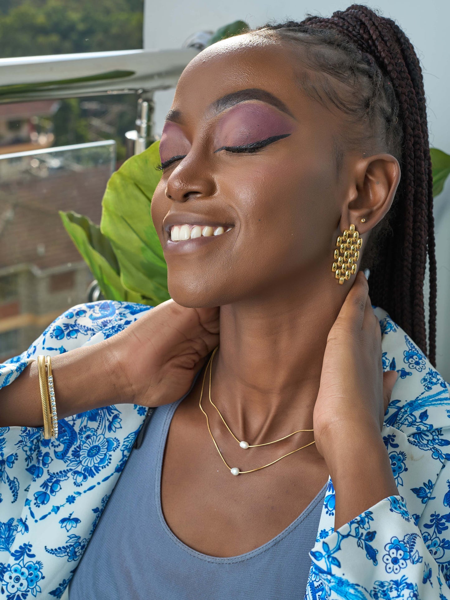 DOUBLE LAYERED PEARL PENDANT NECKLACE