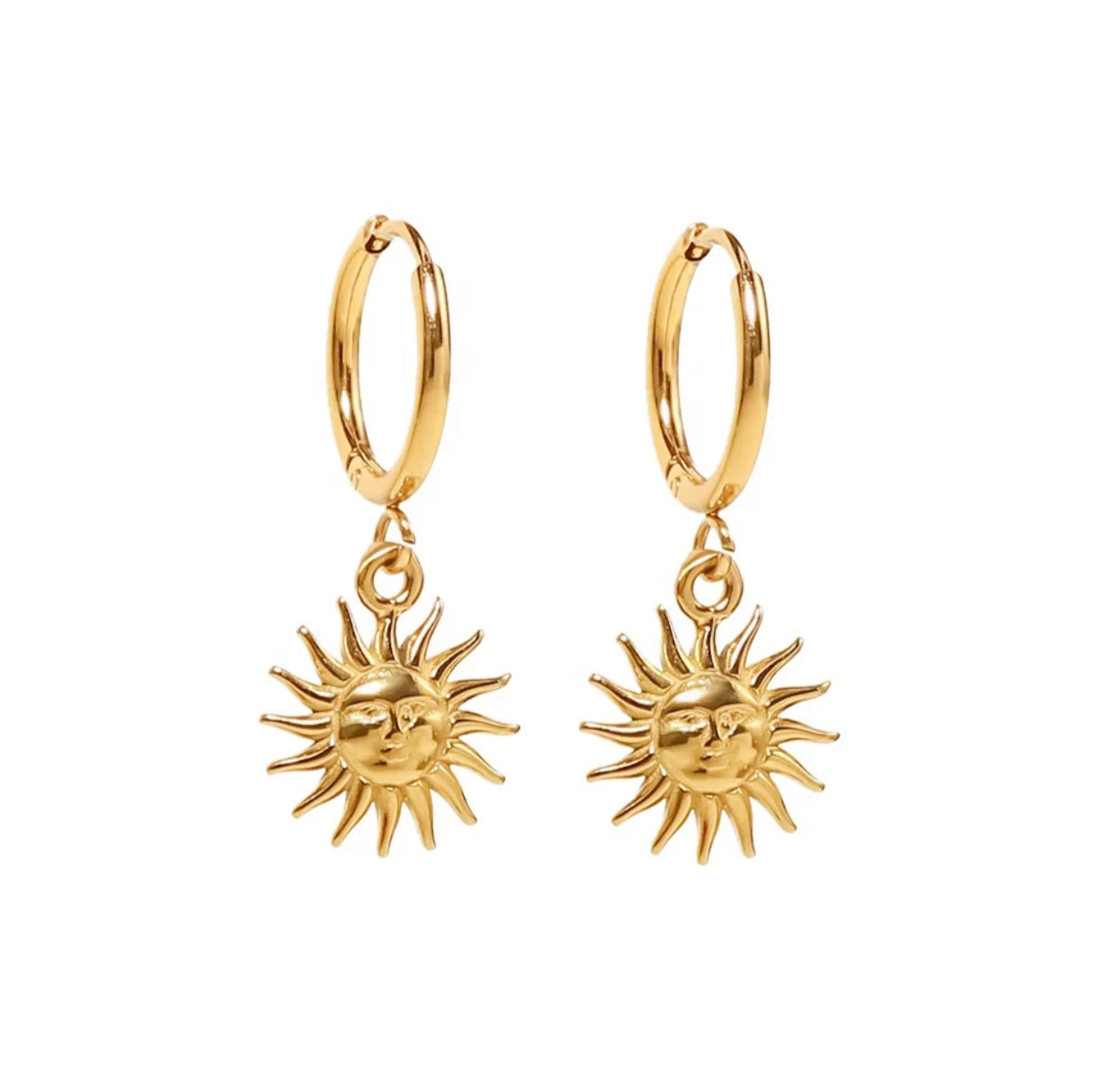SUN PENDANT HOOP EARRINGS