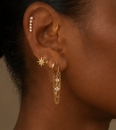Luxe Celestial 6-Piece Earring Stack