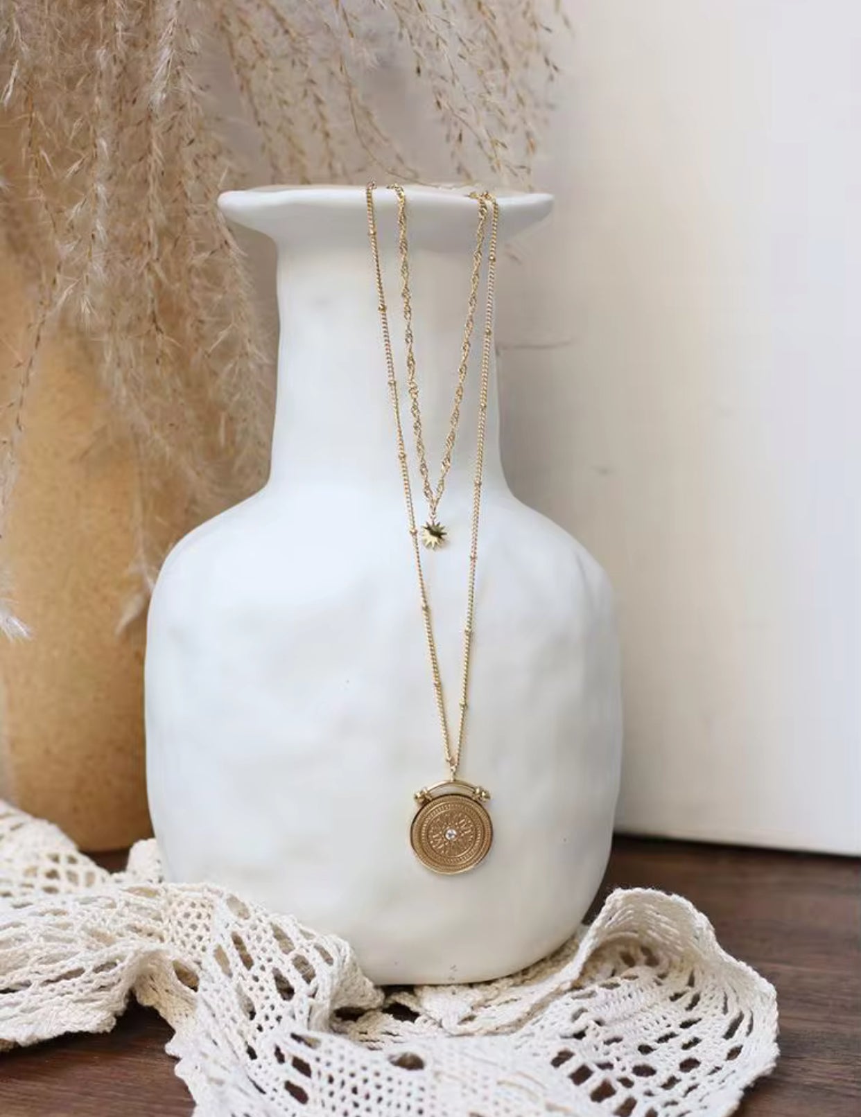 Opaline 18K Gold Coated Necklace