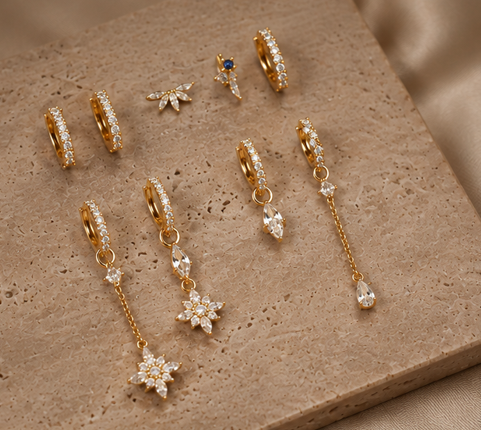 Luxe Muse 8-Piece Earring Stack