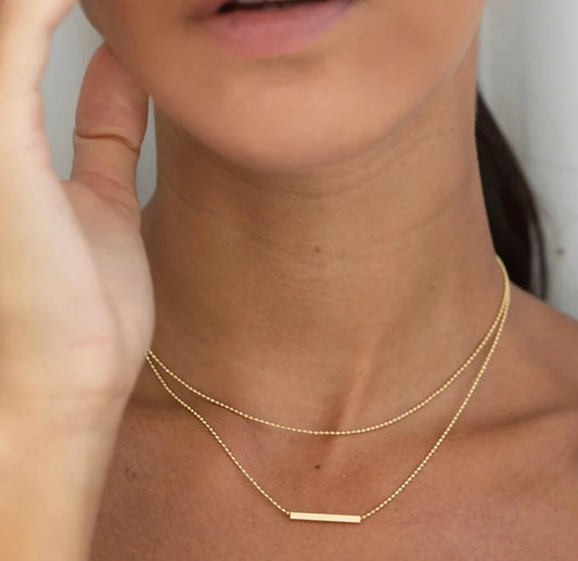 STONE BAR PENDANT NECKLACE