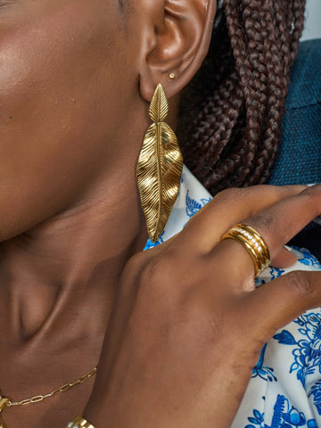 LEAF DANGLE EARRINGS