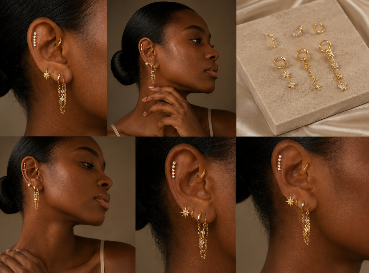 Luxe Celestial 6-Piece Earring Stack